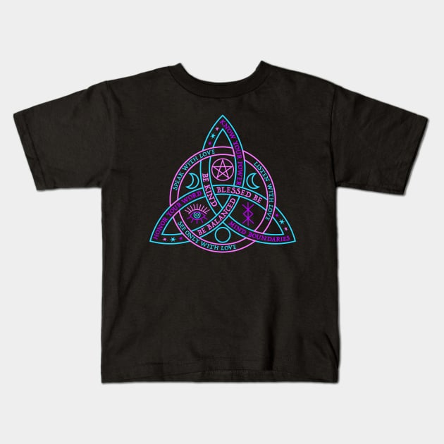 Celtic Knot purple pink and blue Kids T-Shirt by RavenWake